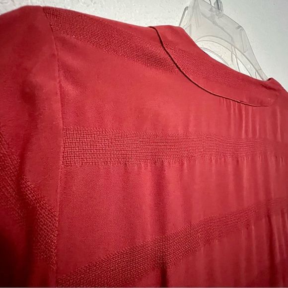 Free People Rust Sienna Coral V Neck Side Tie Oversized Side Tie Blouse XS - Picture 9 of 11